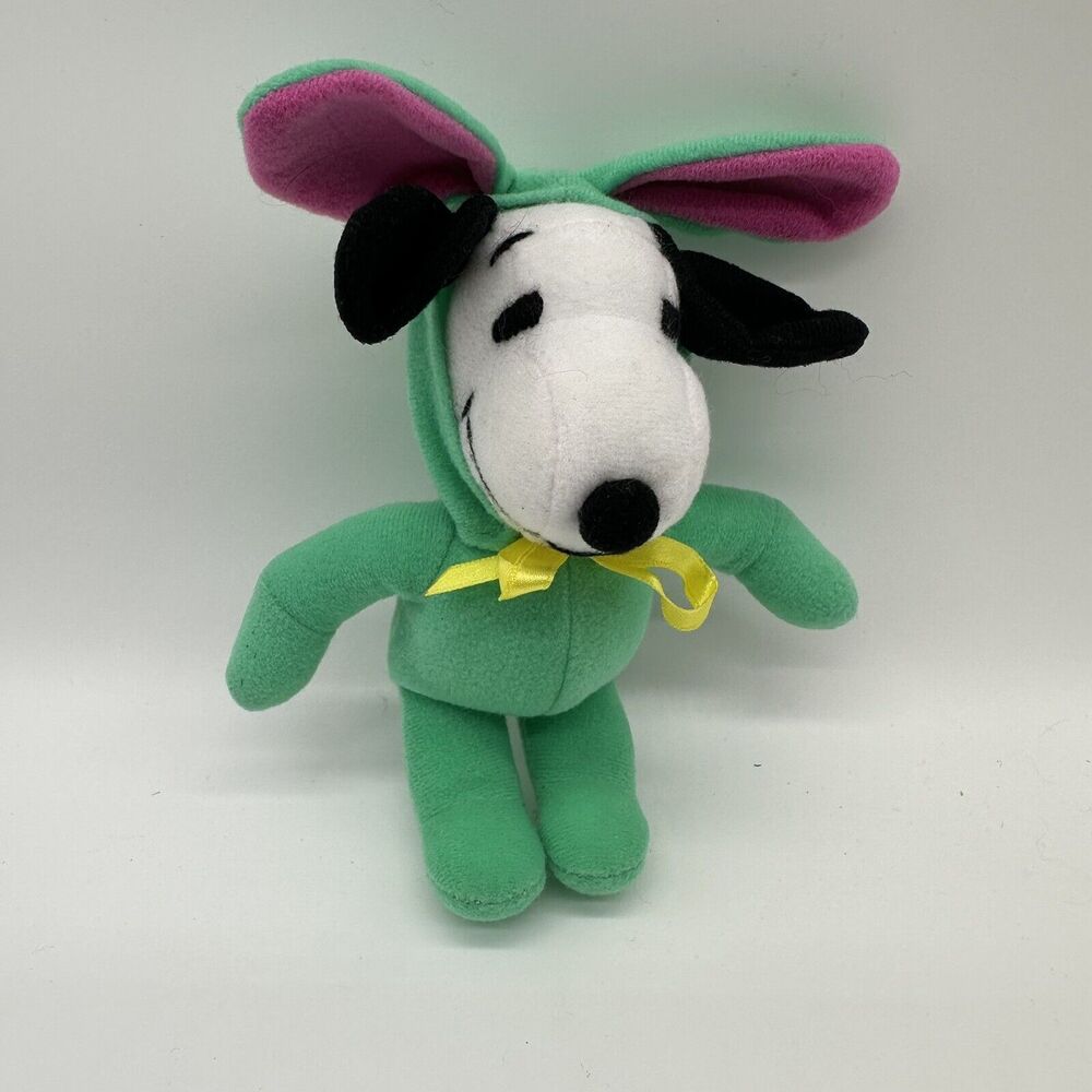 Peanuts Snoopy in Bunny Rabbit Costume Teal Green Cute 6"Easter Spring